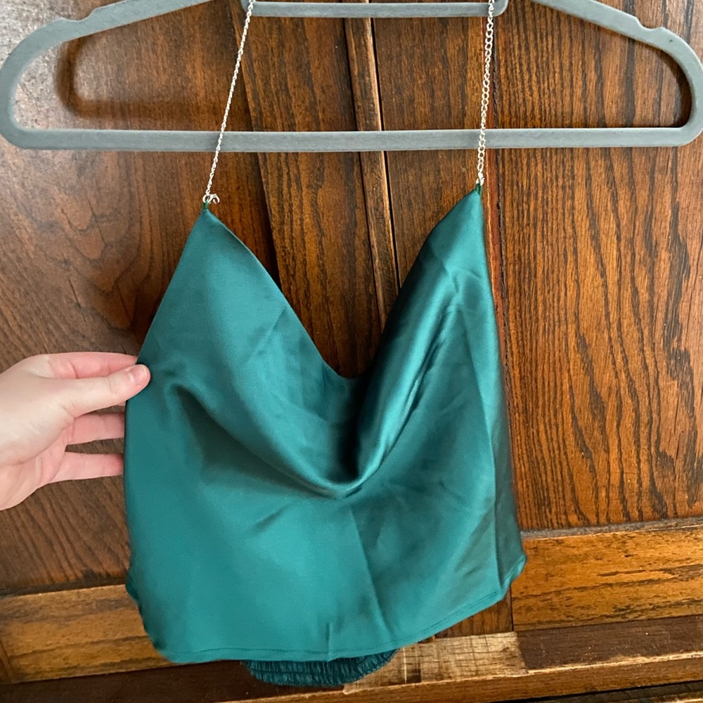 SHEIN chain link silk top